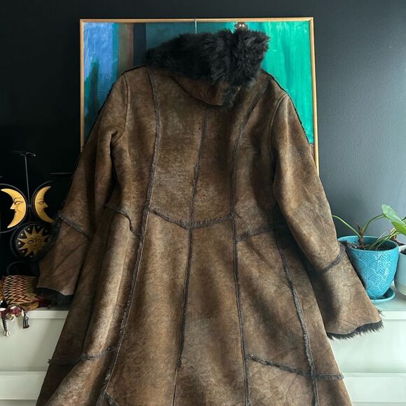 VTG Penny Lane Jacket Size M Y2K 90s Does 70s Faux Vegan Jones New York M - Picture 16 of 16